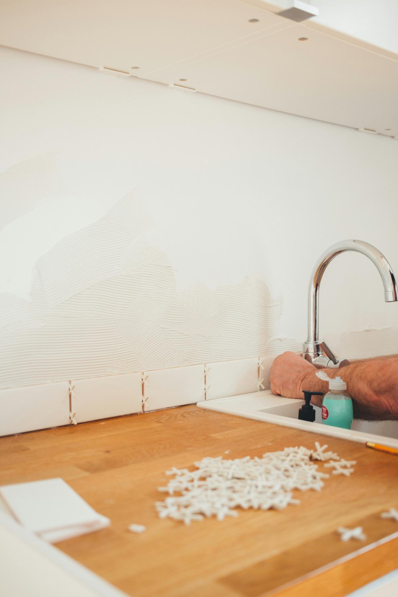 Construction de cuisine en cours